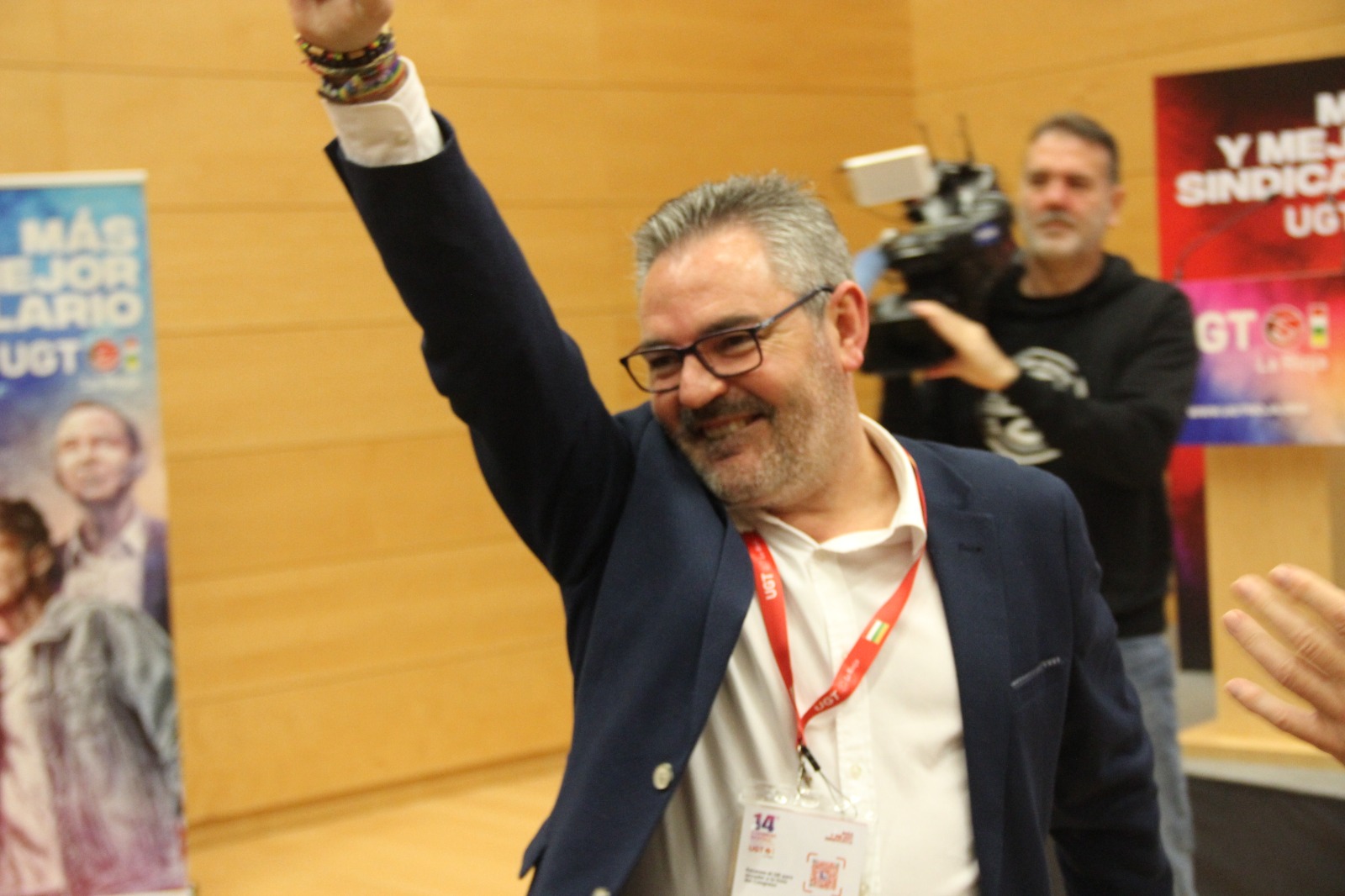 Jesús Izquierdo tras ser reelegido como secretario general de UGT La Rioja.