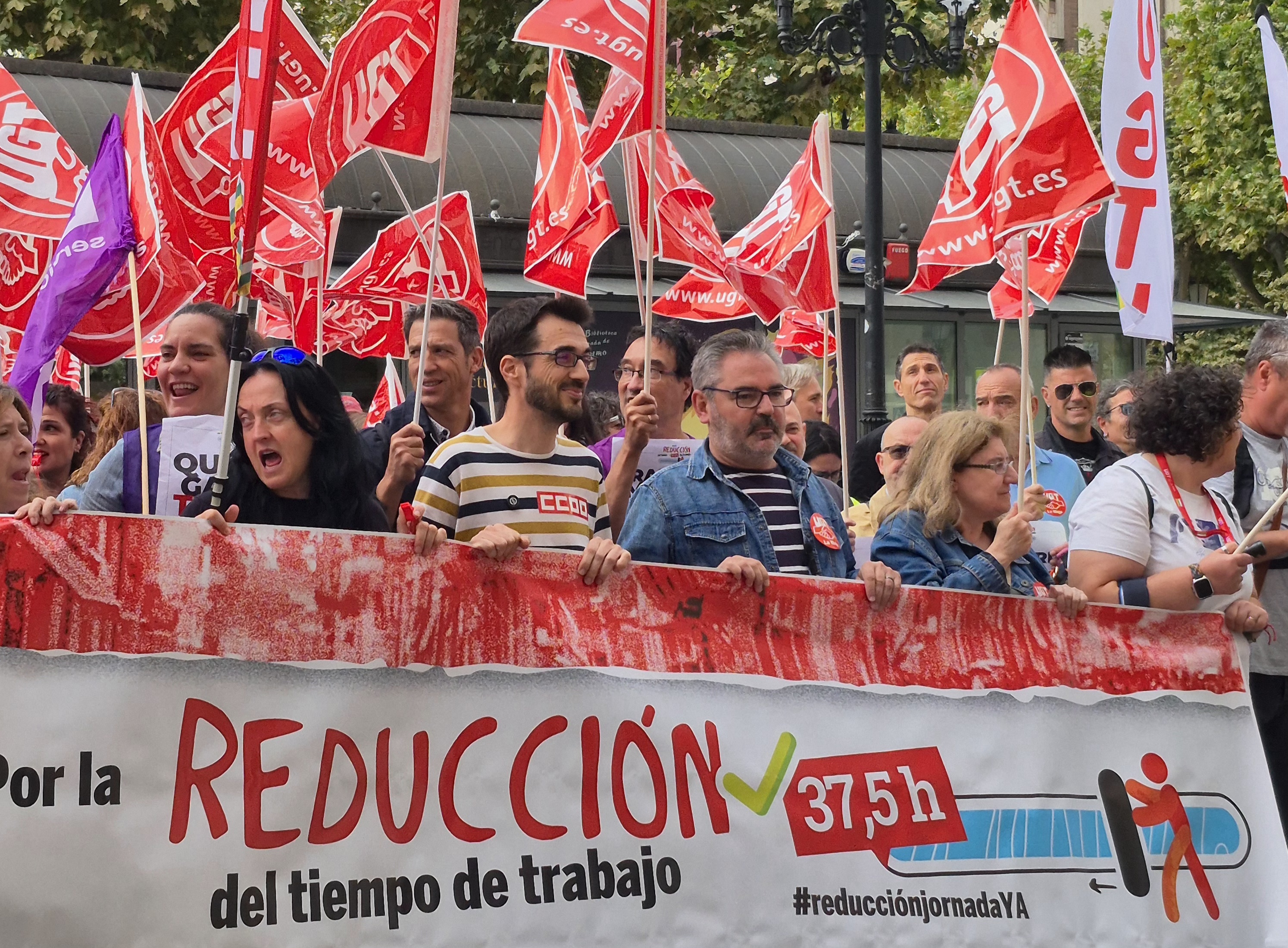 Imagen de la pancarta de la concentración