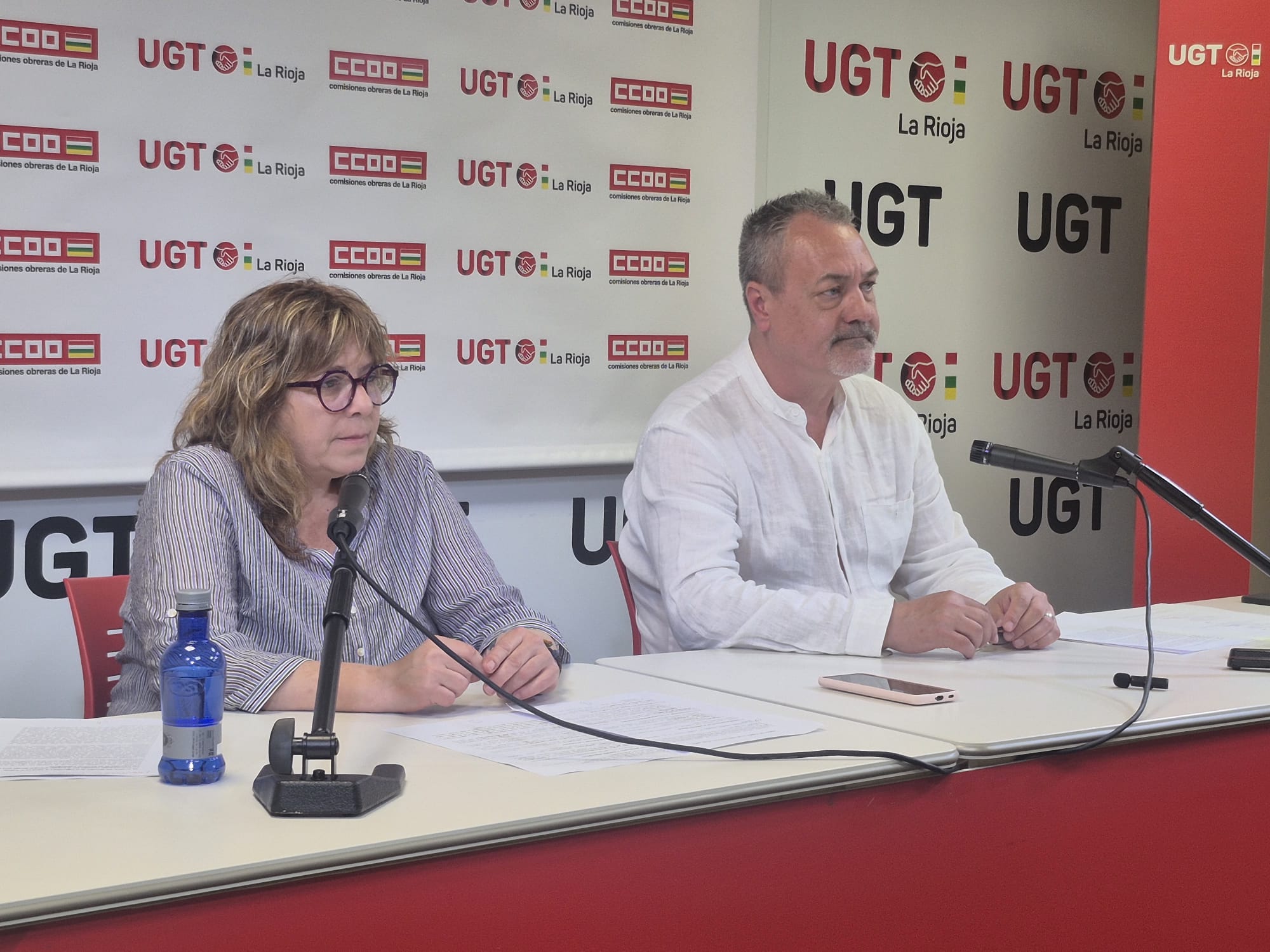 Los secretarios de Salud laboral en rueda de prensa